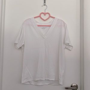 Everlane The Vintage V-Neck Hemp Tee, White, S